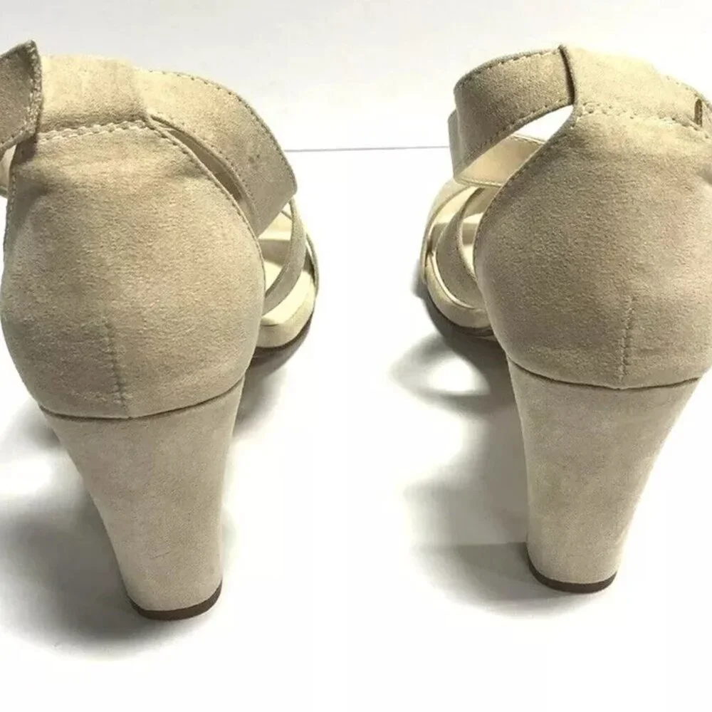 Touch Ups Women's Colbie Beige Ankle Strap High Heels, Size 10 M